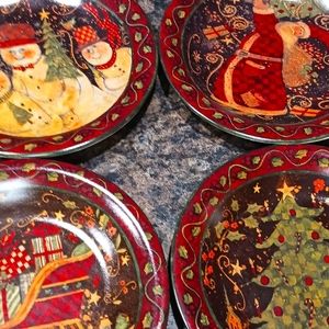 Susan Wingate International Holiday Christmas dessert plates